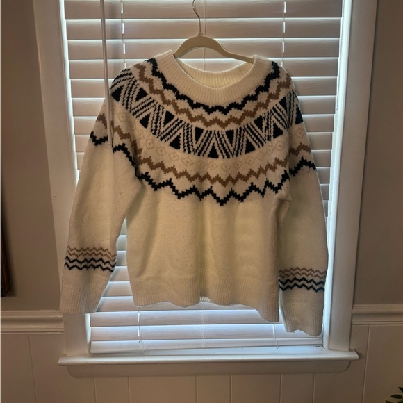 Altar'd State White and Black Knit Sweater - Picture 1 of 8